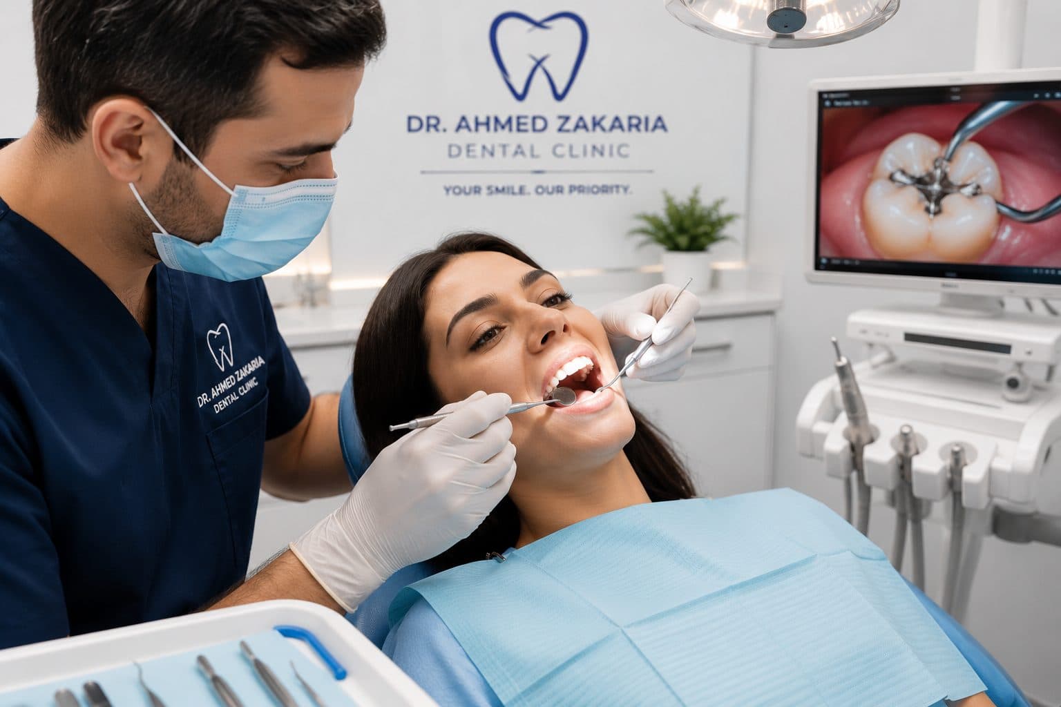 Tooth-colored composite filling treatment