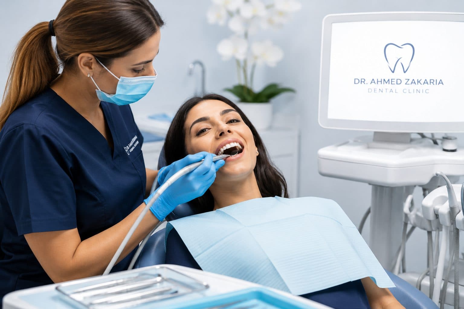 Professional teeth cleaning session at Belvedere Clinic